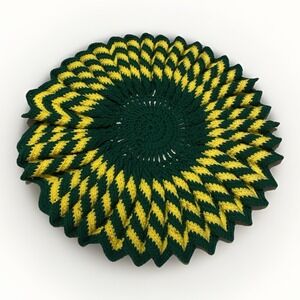 Crochet Packer Colors Table Runner Green And Yellow